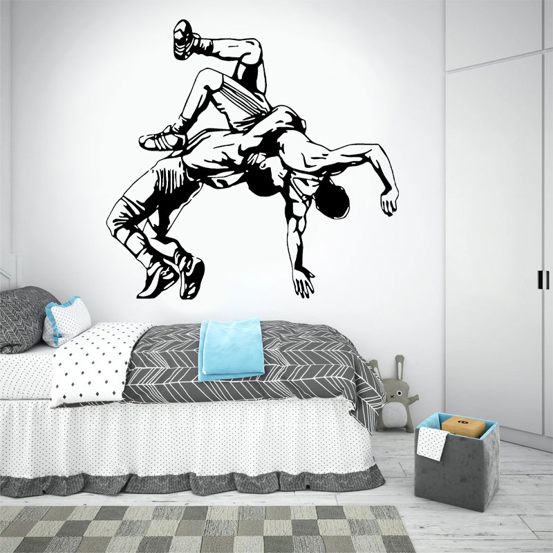 Home Gym On Wall - Wrestling Throw Naklejki ścienne Vinyl Wrestler