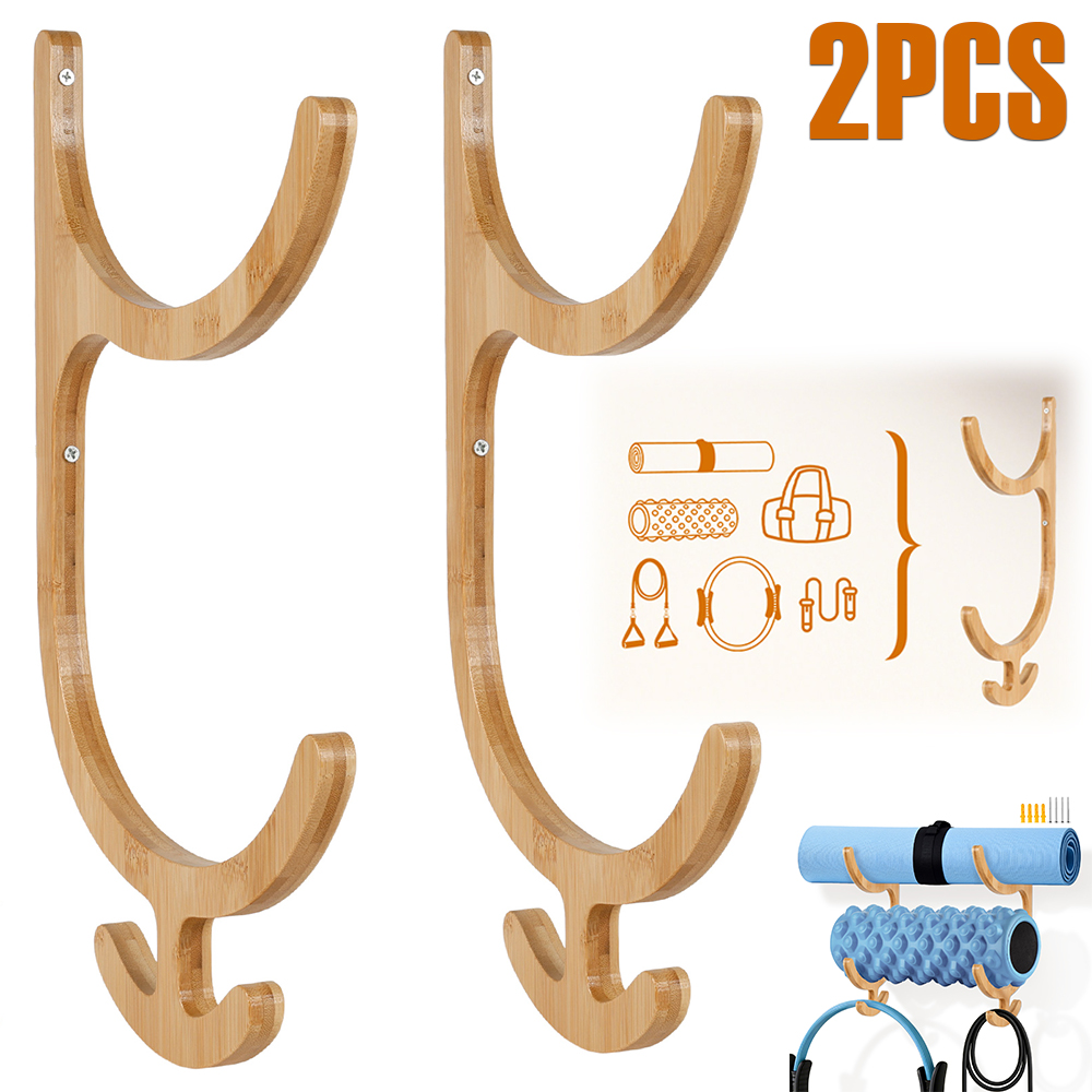 Home Gym On Wall - 2 szt. Drewniany uchwyt ścienny na