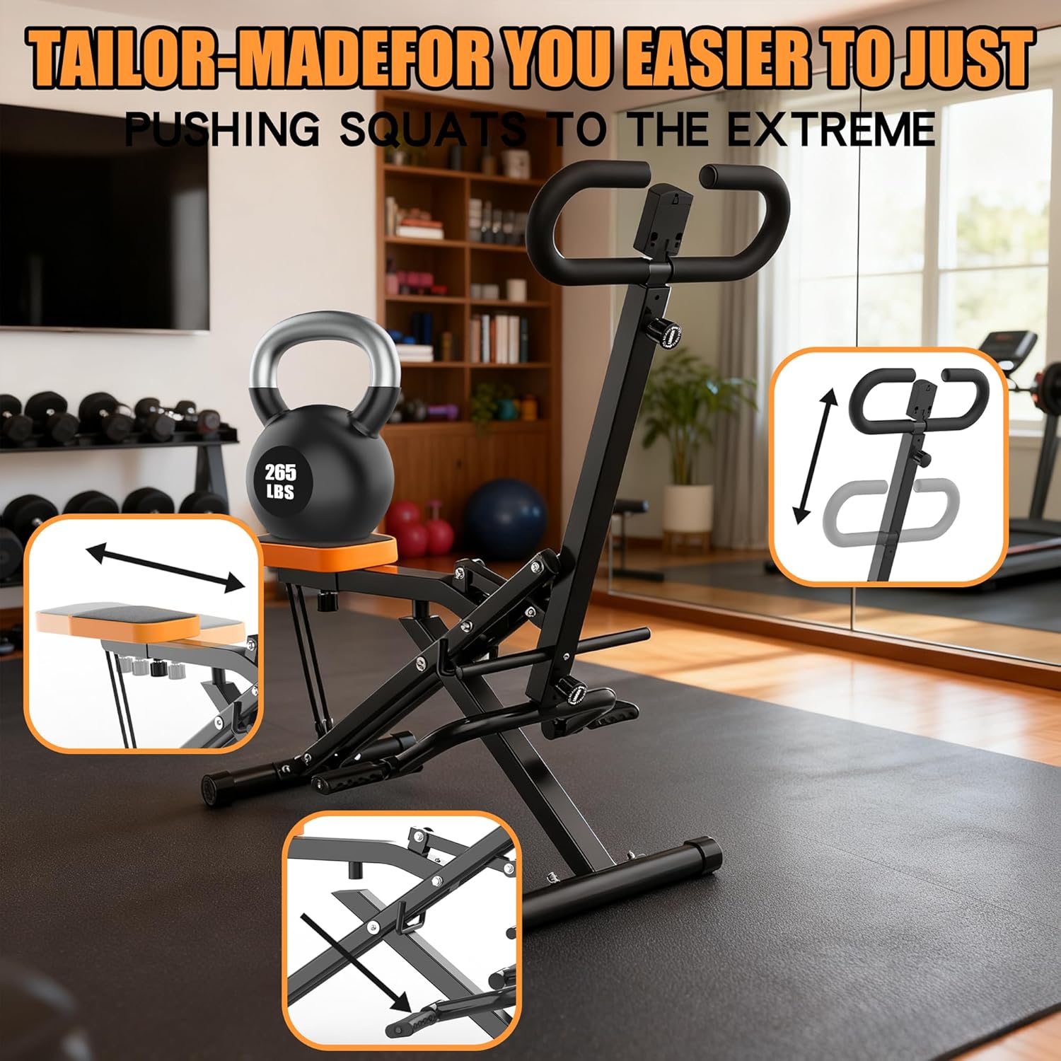 Home Gym Hip Thrust Machine - Maszyna do przysiadów do domu, składany