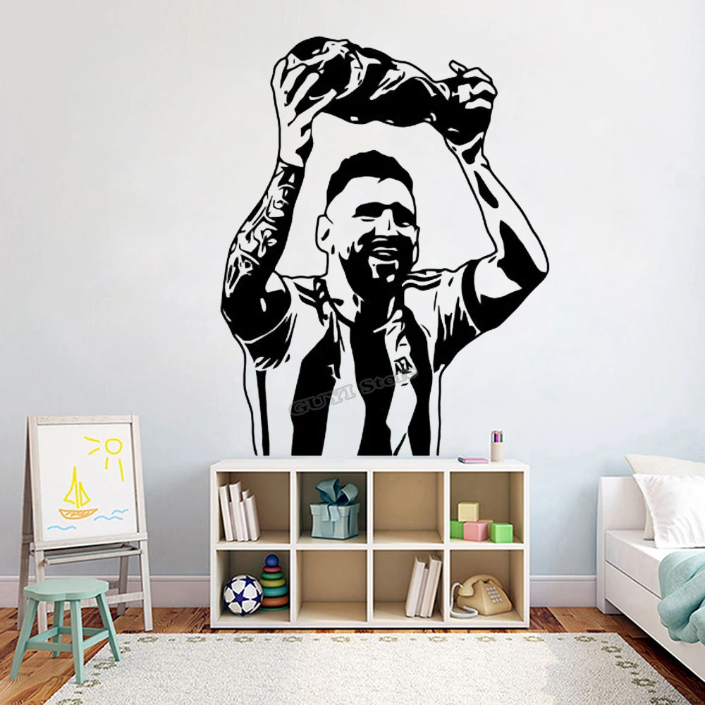 Home Gym On Wall - Messi Naklejka ścienna Winylowa Naklejka Piłka