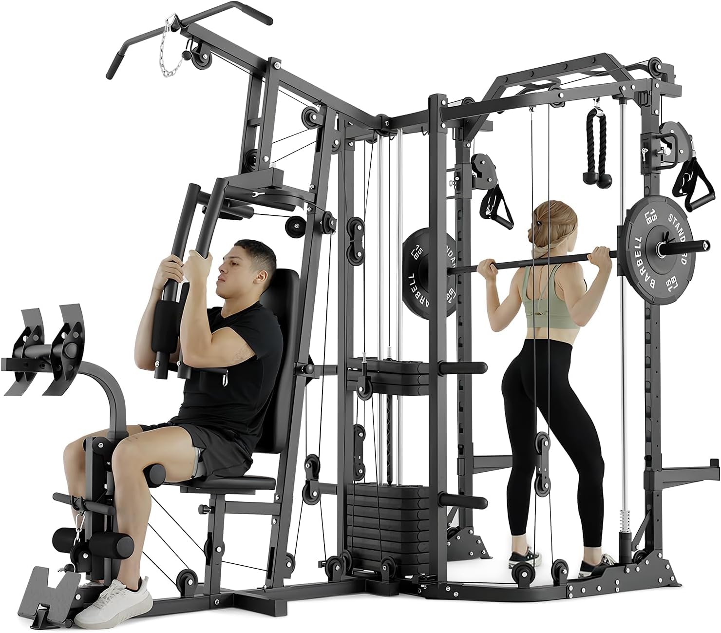 Home Gym Smith - Podwójna stacja SmithΔ z klatką treningową,