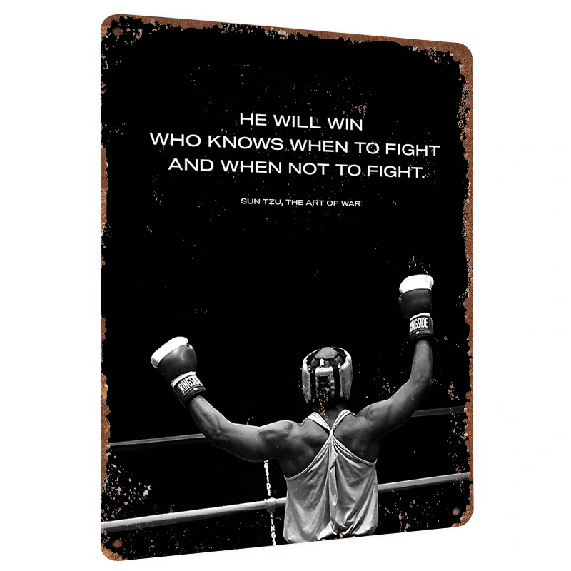 Home Gym Quotes - Metalowa dekoracja ścienna z cytatem Sun