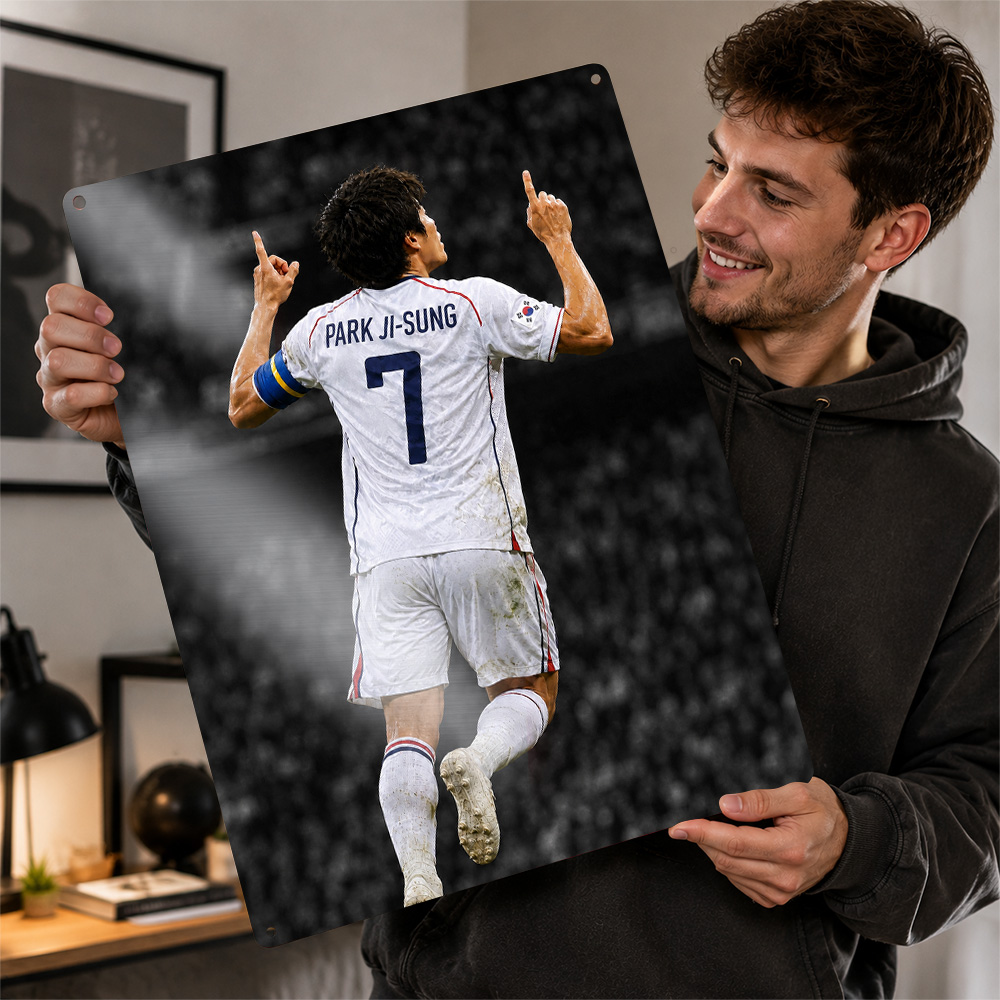 Home Gym Icon - Aluminiowy plakat piłkarski Park Ji-Sung, personalizowany