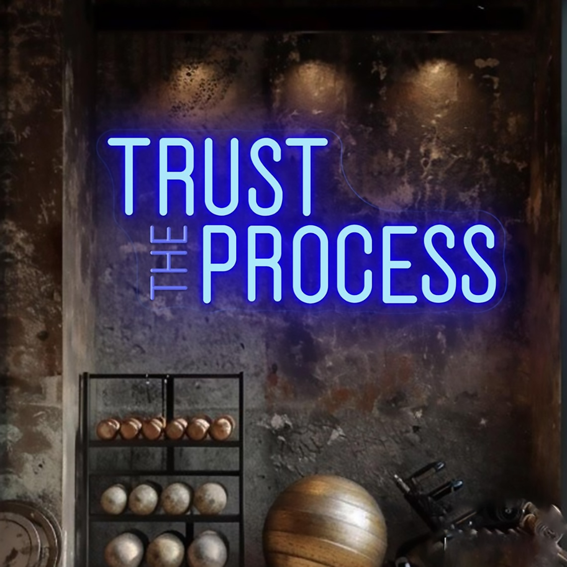 Neonowy Znak Trust The Process – Home Gym Quotes recenzja i cena